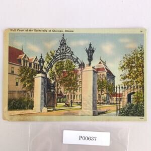 Hull Court University of Chicago Illinois 1930s Linen Postcard IL Unposted